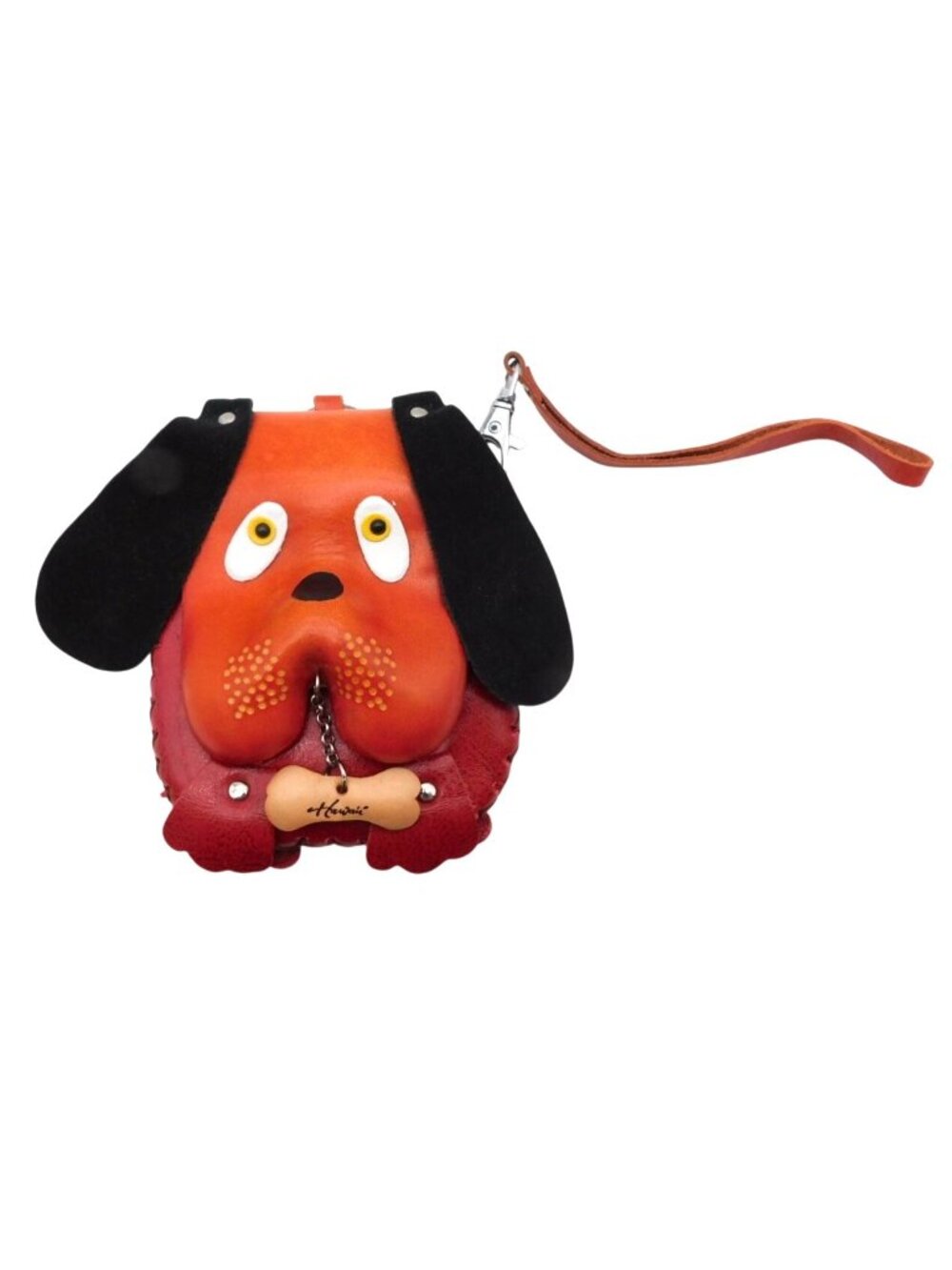 Hawaii Dog Face Coin Purse Keychain Wristlet Leather Novelty Souvenir